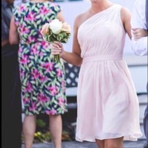 Size 8 light pink off the shoulder dress.